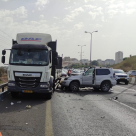 3 إصابات إحداها خطيرة في حادث طرق مروع قرب مدخل اللد